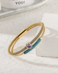 Gemstone CZ Halo bracelet Set