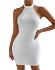 High Neck Sleeveless Bodycon Dress