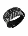 Swarovski Slake 2 in 1 Black Alcantara Two Shades Crystals Bracelets