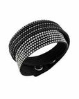 Swarovski Slake 2 in 1 Black Alcantara Two Shades Crystals Bracelets