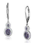 TS532 - Rhodium + Ruthenium 925 Sterling Silver Earrings with AAA