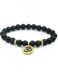 Yoga Black Beaded Bracelet with Spiritual Charms