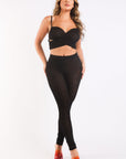 Mesh Pants Contrast Sets With Top & Leggings