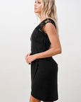 Lace Shoulder Overlap Mini Women's Dress