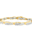 14K Yellow Gold Round Cut Winding Love Diamond Wristlet