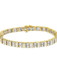 14K Yellow Gold 4.0 Cttw Alternating  Round Cut Diamond