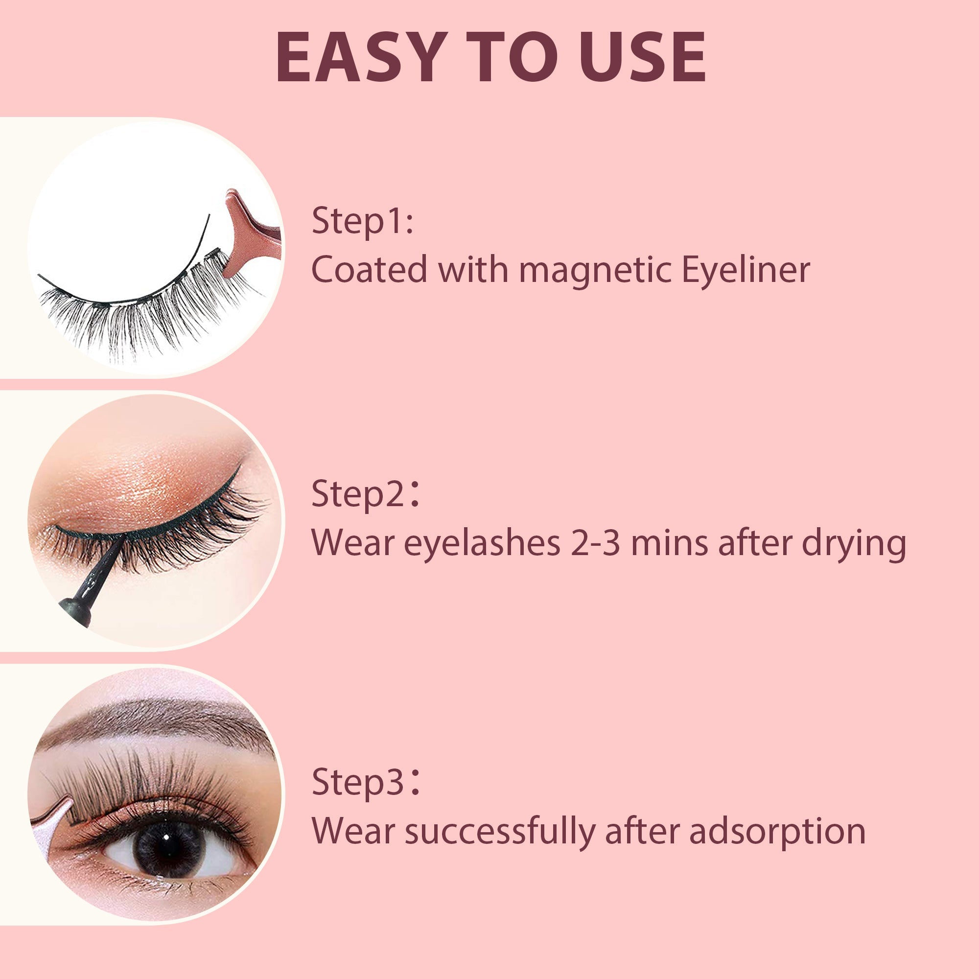 Magnetic Eyelashes with 2 Magnetic Eyeliner &amp; Tweezer Kit