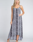 Women's Snakeskin Print Maxi Tank Dress