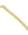 14K Yellow Gold Round Cut Diamond Spiral Link Wristlet (3.00 cttw,