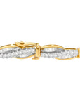 14K Yellow Gold Round Cut Winding Love Diamond Wristlet