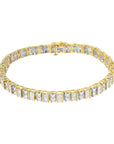 14K Yellow Gold 4.0 Cttw Alternating  Round Cut Diamond