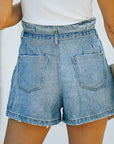 High-Waisted Denim Shorts Pants