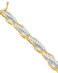 14K Yellow Gold Round Cut Winding Love Diamond Wristlet