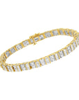 14K Yellow Gold 4.0 Cttw Alternating  Round Cut Diamond