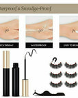 3Pairs Magnetic L Eyelashes With Tweezers Set