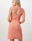 Lace Shoulder Overlap Mini Women's Dress