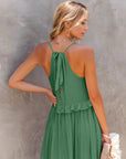 Ruffled Sleeveless Tiered Maxi Women's Dress