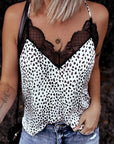 Spaghetti Strap Printed Lace Women's Top