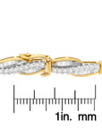 14K Yellow Gold Round Cut Winding Love Diamond Wristlet