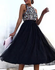 O-Neck Sequins A-Line Dress