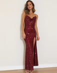 Elegant Sequin High Waist Dress