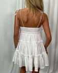 White Eyelet Dress Layered Ruffle Summer Dress