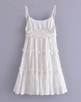 White Eyelet Dress Layered Ruffle Summer Dress