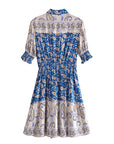Ruffled Summer Dress Short Sleeve Elastic Waist Summer Dress