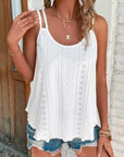 Double Strap Eyelet Embroidery Top