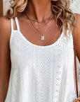 Double Strap Eyelet Embroidery Top