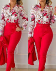 Print Shirt  &High Waist Pants