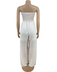 Off Shoulder Tube Pants Jumpsuit Casual Solid Loose