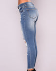 High Waist Pants Women Slim Stretch Denim Jean