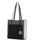 Leah Vegan Leather color-block Women Tote Bag by Mia K