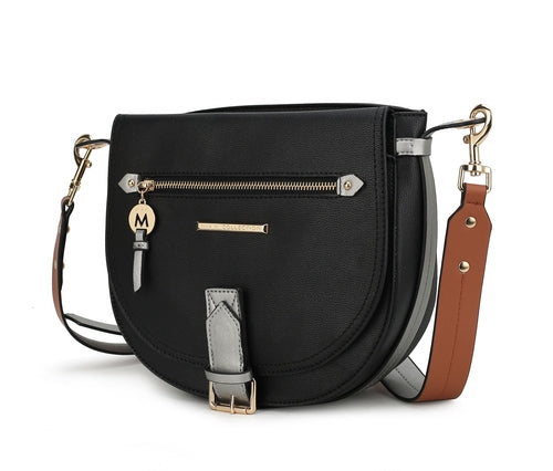 Drew Vegan Leather Color Block Women Shoulder Bag