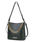 Bizzy Faux Crocodile Embossed Vegan Leather Women Shoulder Bag