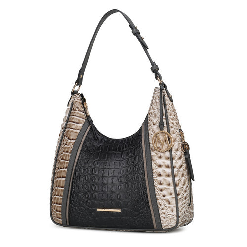 Becket Faux Crocodile Embossed Vegan Leather Women Shoulder Bag