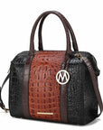 Ember Faux Crocodile-Embossed Vegan Leather Women Satchel Bag