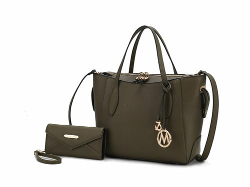 Bruna Vegan Leather Women Tote Bag with Wallet – 2 pieces