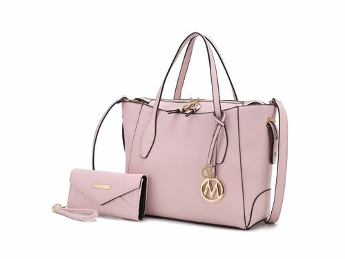 Bruna Vegan Leather Women Tote Bag with Wallet – 2 pieces