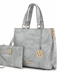 Beryl Snake embossed Vegan Leather Women Tote Bag with Wristlet