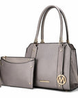 Norah Vegan Leather Women Satchel Bag with Wristlet