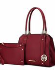 Norah Vegan Leather Women Satchel Bag with Wristlet