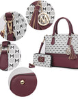 Saylor Circular M Emblem Print Women Tote Bag with matching Wristlet