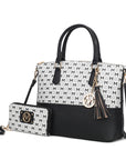 Saylor Circular M Emblem Print Women Tote Bag with matching Wristlet