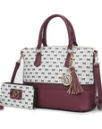 Saylor Circular M Emblem Print Women Tote Bag with matching Wristlet