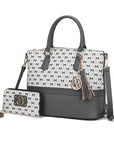 Saylor Circular M Emblem Print Women Tote Bag with matching Wristlet