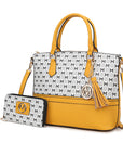 Saylor Circular M Emblem Print Women Tote Bag with matching Wristlet