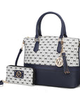 Saylor Circular M Emblem Print Women Tote Bag with matching Wristlet