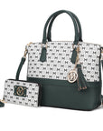 Saylor Circular M Emblem Print Women Tote Bag with matching Wristlet